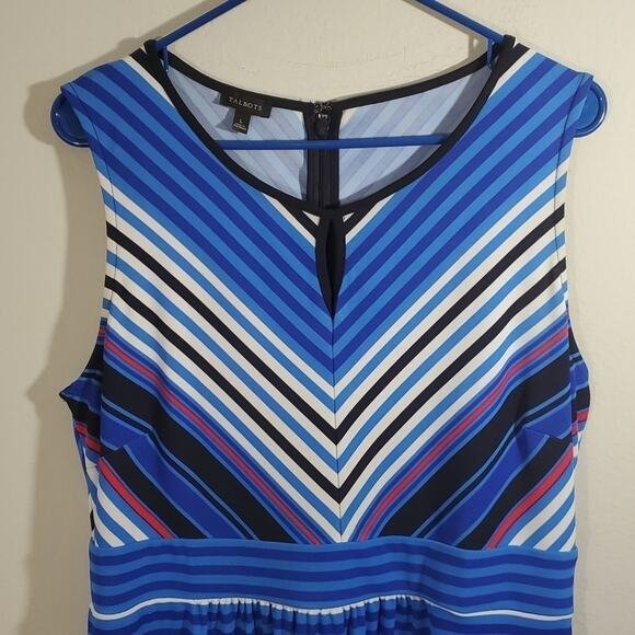 Talbots striped stretch‎ dress size large - Picture 2 of 9